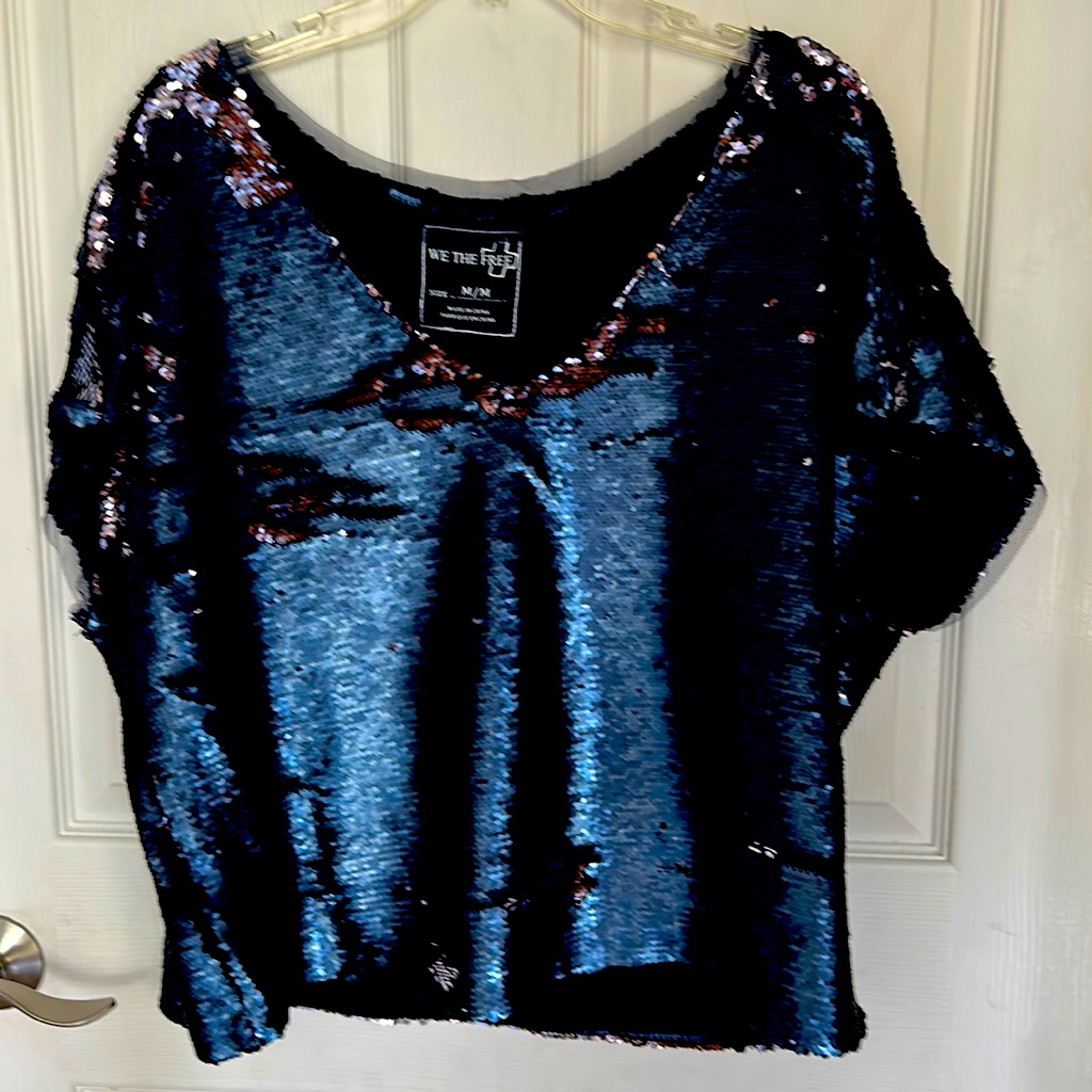 Gorgeous Sequined We The Free Glitz It Top.